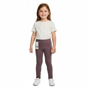 Zara Kids Mauve Purple Leggings Stretch Cotton Size 4 Years 104cm (NWT)